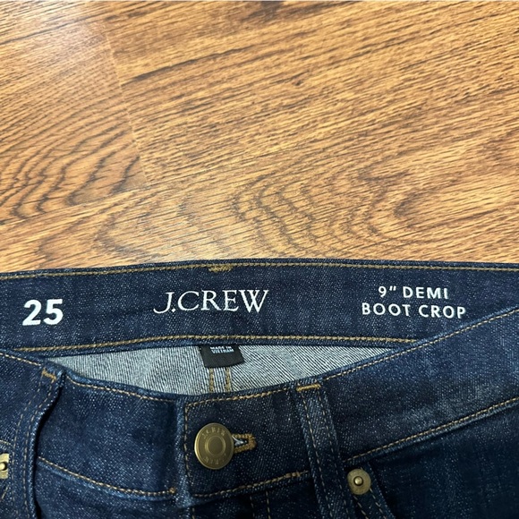 J. Crew dark Blue Straight Leg Jeans Timeless Style bootcut size 25 raw hem - Picture 5 of 10